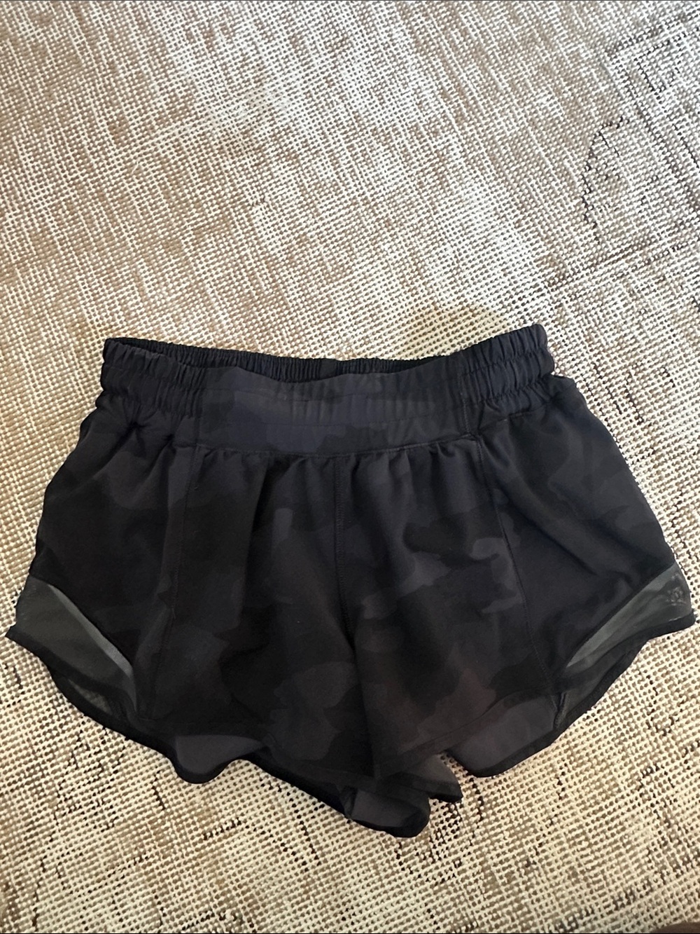 lululemon Hotty Hot Black Camo Running Shorts